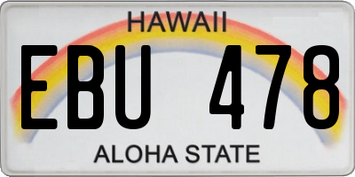 HI license plate EBU478
