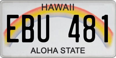 HI license plate EBU481