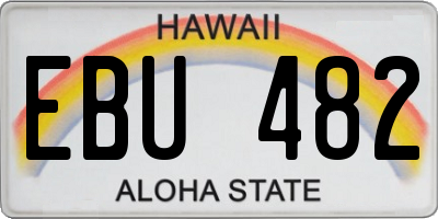 HI license plate EBU482