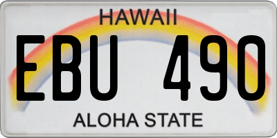 HI license plate EBU490