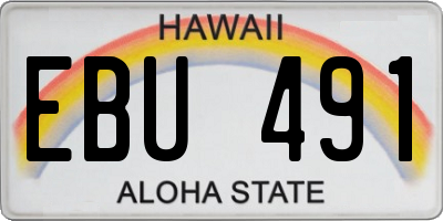 HI license plate EBU491