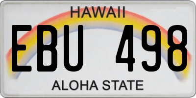 HI license plate EBU498