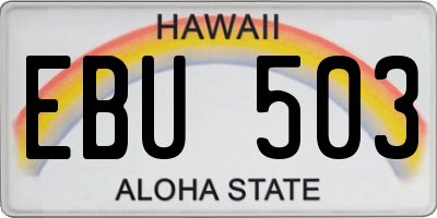 HI license plate EBU503