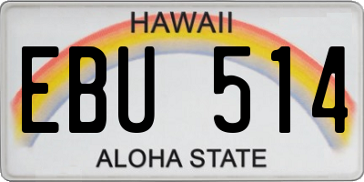 HI license plate EBU514