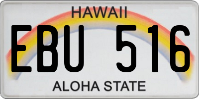 HI license plate EBU516