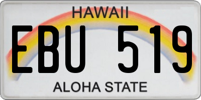 HI license plate EBU519