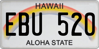 HI license plate EBU520