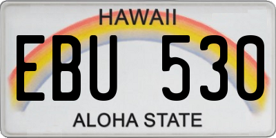 HI license plate EBU530
