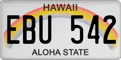 HI license plate EBU542