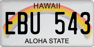 HI license plate EBU543