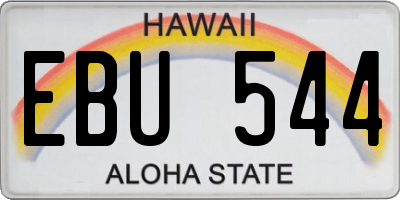 HI license plate EBU544