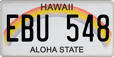 HI license plate EBU548