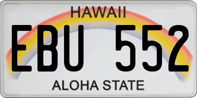 HI license plate EBU552