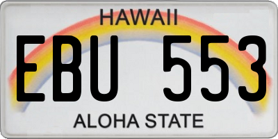 HI license plate EBU553