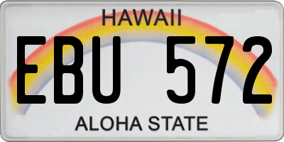 HI license plate EBU572