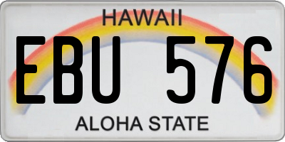 HI license plate EBU576