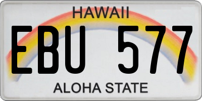 HI license plate EBU577