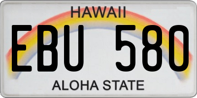 HI license plate EBU580