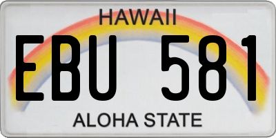 HI license plate EBU581