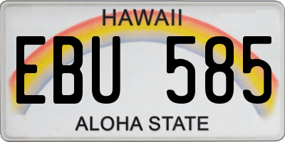 HI license plate EBU585