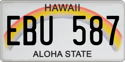 HI license plate EBU587