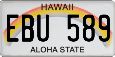 HI license plate EBU589