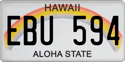 HI license plate EBU594