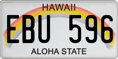 HI license plate EBU596