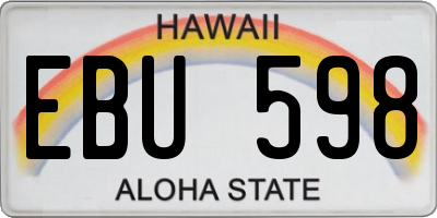 HI license plate EBU598