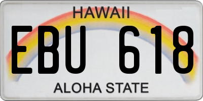 HI license plate EBU618