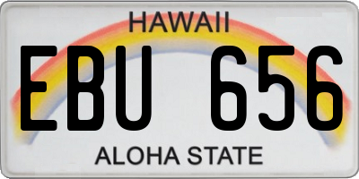 HI license plate EBU656