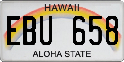 HI license plate EBU658