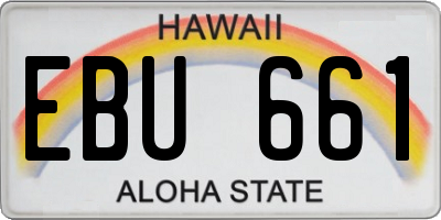 HI license plate EBU661
