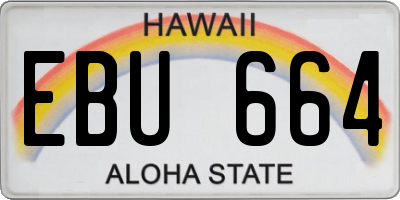 HI license plate EBU664