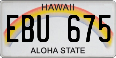 HI license plate EBU675