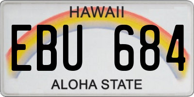 HI license plate EBU684