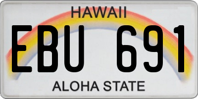 HI license plate EBU691