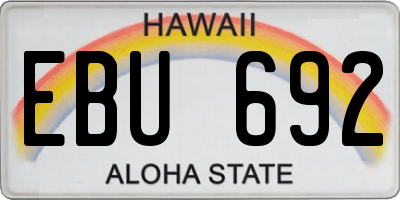 HI license plate EBU692