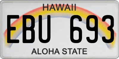 HI license plate EBU693