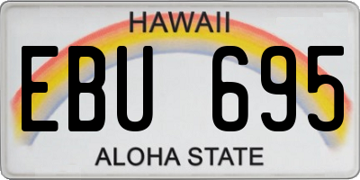 HI license plate EBU695