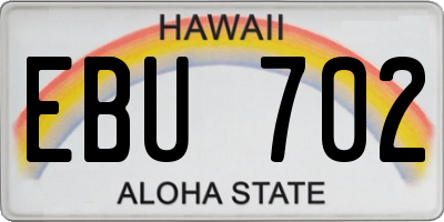 HI license plate EBU702