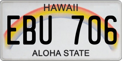 HI license plate EBU706