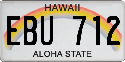 HI license plate EBU712
