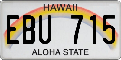 HI license plate EBU715