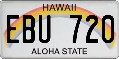 HI license plate EBU720