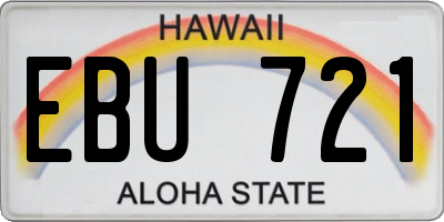 HI license plate EBU721