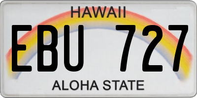 HI license plate EBU727