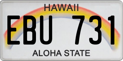 HI license plate EBU731