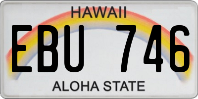 HI license plate EBU746