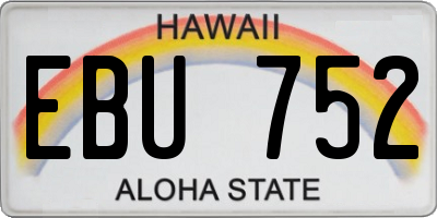 HI license plate EBU752